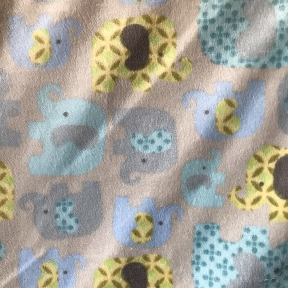 Blankets And Beyond Elephant Baby‎ Blanket Blue Gray Security Crib Reversible